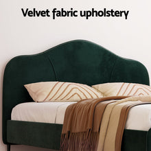 Load image into Gallery viewer, Bed Frame Queen Size Velvet Dark Green OLAN