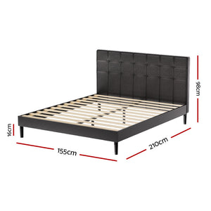 Bed Frame Queen Size LED Black RAVI