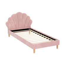 Load image into Gallery viewer, Artiss Bed Frame King Single Size Scallop-Shape Bedhead Beds Base Pink Velvet Fabric
