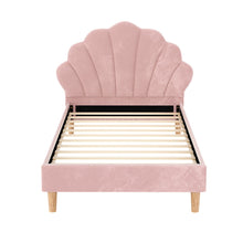Load image into Gallery viewer, Artiss Bed Frame King Single Size Scallop-Shape Bedhead Beds Base Pink Velvet Fabric