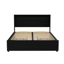 Load image into Gallery viewer, Artiss Bed Frame Double Size LED with 4 Drawers Black DUNN