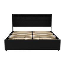 Load image into Gallery viewer, Artiss Bed Frame Queen Size LED with 4 Drawers Black DUNN