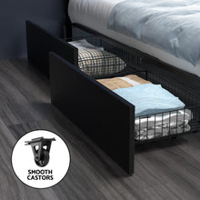 Load image into Gallery viewer, Artiss Bed Frame Queen Size LED with 4 Drawers Black DUNN
