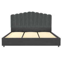 Load image into Gallery viewer, Artiss Bed Frame King Size Velvet Grey FION