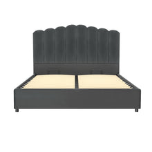 Load image into Gallery viewer, Artiss Bed Frame Queen Size Velvet Grey FION