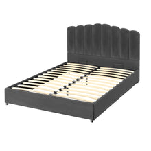 Load image into Gallery viewer, Artiss Bed Frame Queen Size Velvet Grey FION