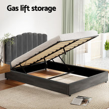 Load image into Gallery viewer, Artiss Bed Frame Queen Size Velvet Grey FION
