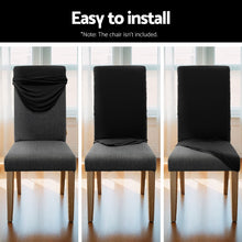 Load image into Gallery viewer, Artiss Dining Chair Covers 4x Slipcovers Spandex Stretch Banquet Wedding Black