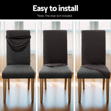 Load image into Gallery viewer, Artiss Dining Chair Covers 6x Slipcovers Spandex Stretch Banquet Party Dark Grey