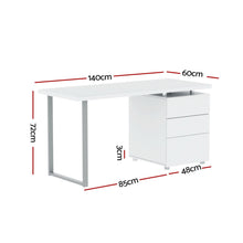 Load image into Gallery viewer, Artiss Computer Desk Drawer White 140CM