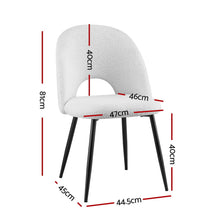 Load image into Gallery viewer, 1 Set of 2 Artiss Dining Chair Boucle Sherpa