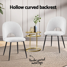 Load image into Gallery viewer, 1 Set of 2 Artiss Dining Chair Boucle Sherpa