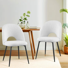 Load image into Gallery viewer, 1 Set of 2 Artiss Dining Chair Boucle Sherpa
