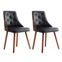 Load image into Gallery viewer, 1 Set of 2 Artiss Dining Chairs Black PU