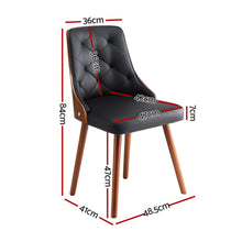 Load image into Gallery viewer, 1 Set of 4 Artiss Dining Chairs Black PU
