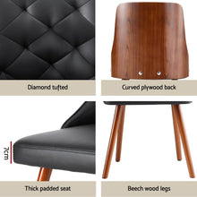 Load image into Gallery viewer, 1 Set of 4 Artiss Dining Chairs Black PU