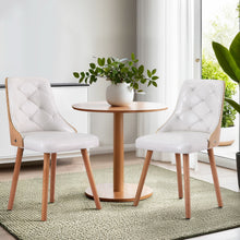 Load image into Gallery viewer, 1 Set of 2 Artiss Dining Chairs White PU