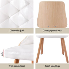 Load image into Gallery viewer, 1 Set of 4 Artiss Dining Chairs White PU