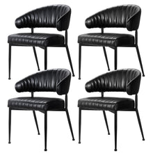 Load image into Gallery viewer, Artiss Dining Chairs Set of 4 Leather Hollow Armchair Black