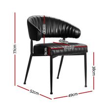 Load image into Gallery viewer, Artiss Dining Chairs Set of 4 Leather Hollow Armchair Black
