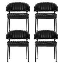 Load image into Gallery viewer, Artiss Dining Chairs Set of 4 Leather Hollow Armchair Black