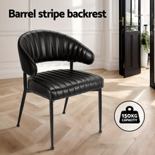 Load image into Gallery viewer, Artiss Dining Chairs Set of 4 Leather Hollow Armchair Black