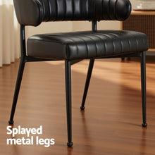 Load image into Gallery viewer, Artiss Dining Chairs Set of 4 Leather Hollow Armchair Black