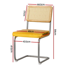 Load image into Gallery viewer, Artiss Dining Chairs Set of 4 Velvet Rattan Cantilever Yellow