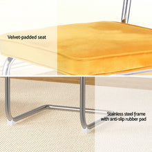 Load image into Gallery viewer, Artiss Dining Chairs Set of 4 Velvet Rattan Cantilever Yellow