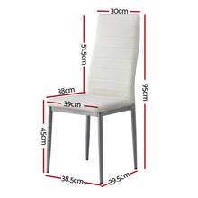 Load image into Gallery viewer, Artiss Dining Chairs Set of 4 Leather Channel Tufted White