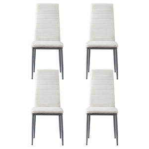 Artiss Dining Chairs Set of 4 Leather Channel Tufted White