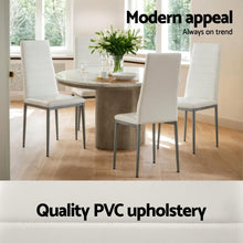 Load image into Gallery viewer, Artiss Dining Chairs Set of 4 Leather Channel Tufted White