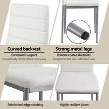 Load image into Gallery viewer, Artiss Dining Chairs Set of 4 Leather Channel Tufted White