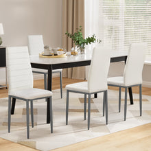 Load image into Gallery viewer, Artiss Dining Chairs Set of 4 Leather Channel Tufted White