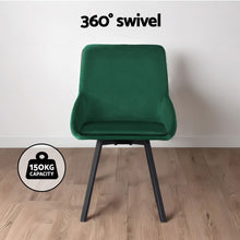 Load image into Gallery viewer, Artiss Dining Chairs Set of 4 Velvet Swivel Base Green