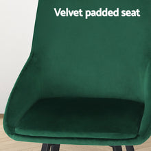 Load image into Gallery viewer, Artiss Dining Chairs Set of 4 Velvet Swivel Base Green