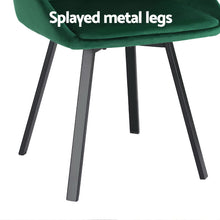 Load image into Gallery viewer, Artiss Dining Chairs Set of 4 Velvet Swivel Base Green