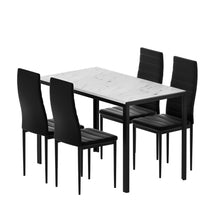 Load image into Gallery viewer, 1 Artiss Dining Table and 4 Chairs Set Marble Effect