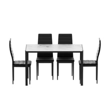 Load image into Gallery viewer, 1 Artiss Dining Table and 4 Chairs Set Marble Effect