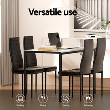 Load image into Gallery viewer, 1 Artiss Dining Table and 4 Chairs Set Marble Effect