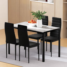 Load image into Gallery viewer, 1 Artiss Dining Table and 4 Chairs Set Marble Effect