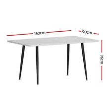 Load image into Gallery viewer, 1.5M Artiss Dining Table Marble Effect