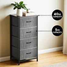 Load image into Gallery viewer, Artiss Chest of 4 Drawers Storage Dresser Tallboy Grey