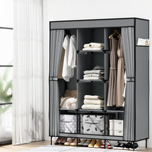 Load image into Gallery viewer, Large Portable Clothes Closet Wardrobe with Shelf Grey