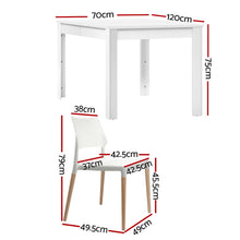 Load image into Gallery viewer, 1 Artiss Dining Table and 4 Chairs Set White Wood