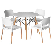 Load image into Gallery viewer, 1 Artiss Dining Table and 4 Chairs Set Round White