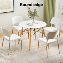 Load image into Gallery viewer, 1 Artiss Dining Table and 4 Chairs Set Round White