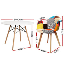 Load image into Gallery viewer, 1 Artiss Dining Table and 4 Chairs Set DSW White