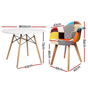 1 Artiss Dining Table and 4 Chairs Set DSW White