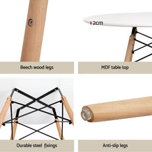 Load image into Gallery viewer, 1 Artiss Dining Table and 2 Chairs Set DSW 90cm